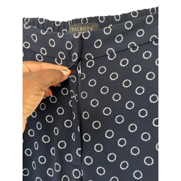 Talbots Woman Pants Plus Black Navy Nautical Relaxed Straight Leg Size 16W - Picture 7 of 13
